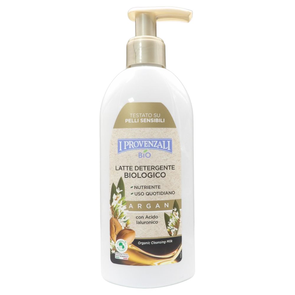 I PROVENZALI, Latte Detergente Biologico ARGAN, Nutriente. Con Acido Ialuronico 200ml