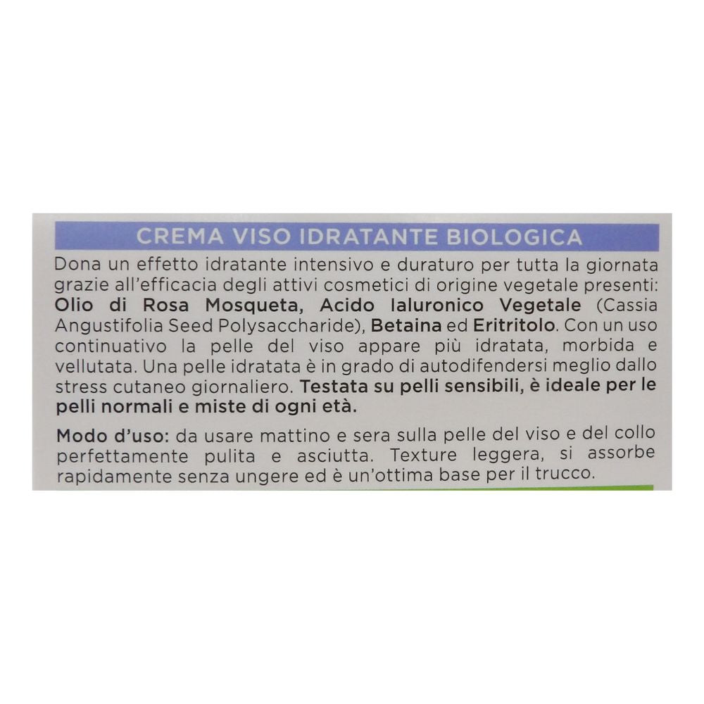 I PROVENZALI, Rosa Mosqueta Crema Viso 24h Biologica Idratante, con fitocollagene 50 ml
