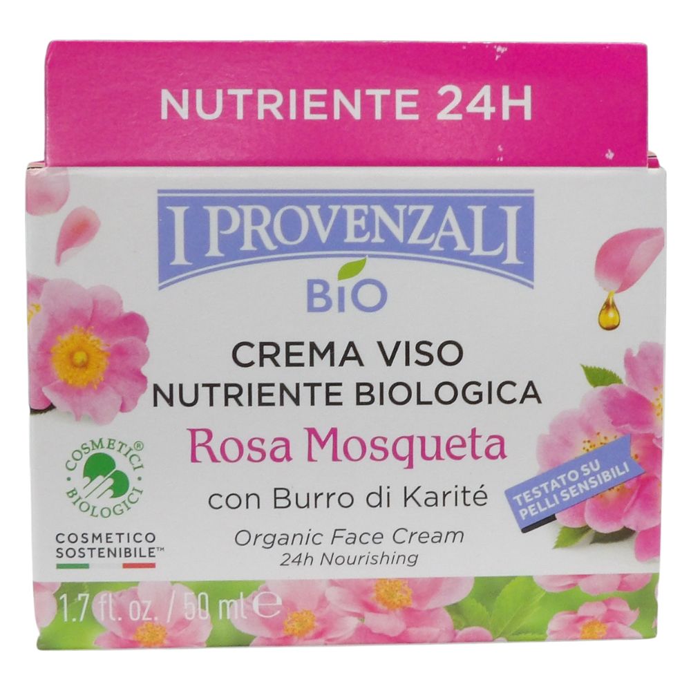 I PROVENZALI, ROSA MOSQUETA BIO CREMA VISO 24H NUTRIENTE PELLI NORMALI - MISTE 50 ML