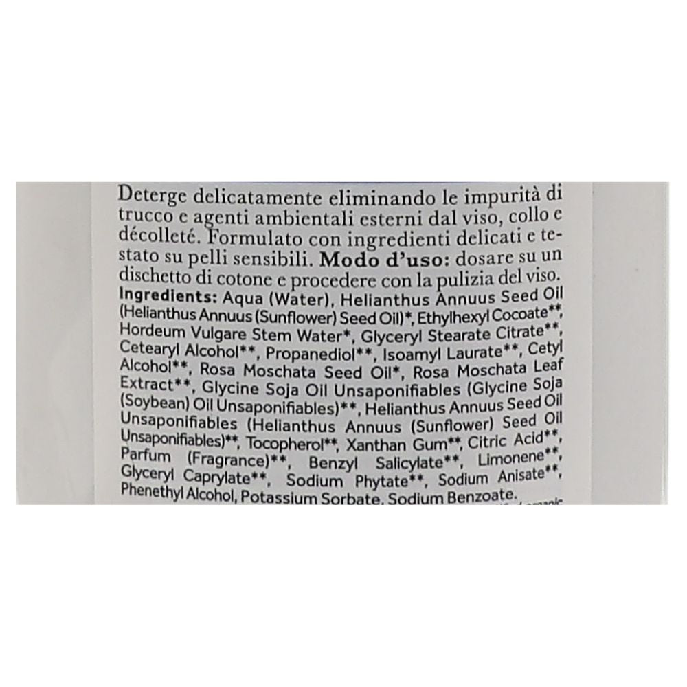 I PROVENZALI, Latte Detergente Biologico ROSA MOSQUETA, Azione Addolcente, Delicato. Formulato Con Ingredienti Delicati e Testato Su Pelli Sensibili 200ml