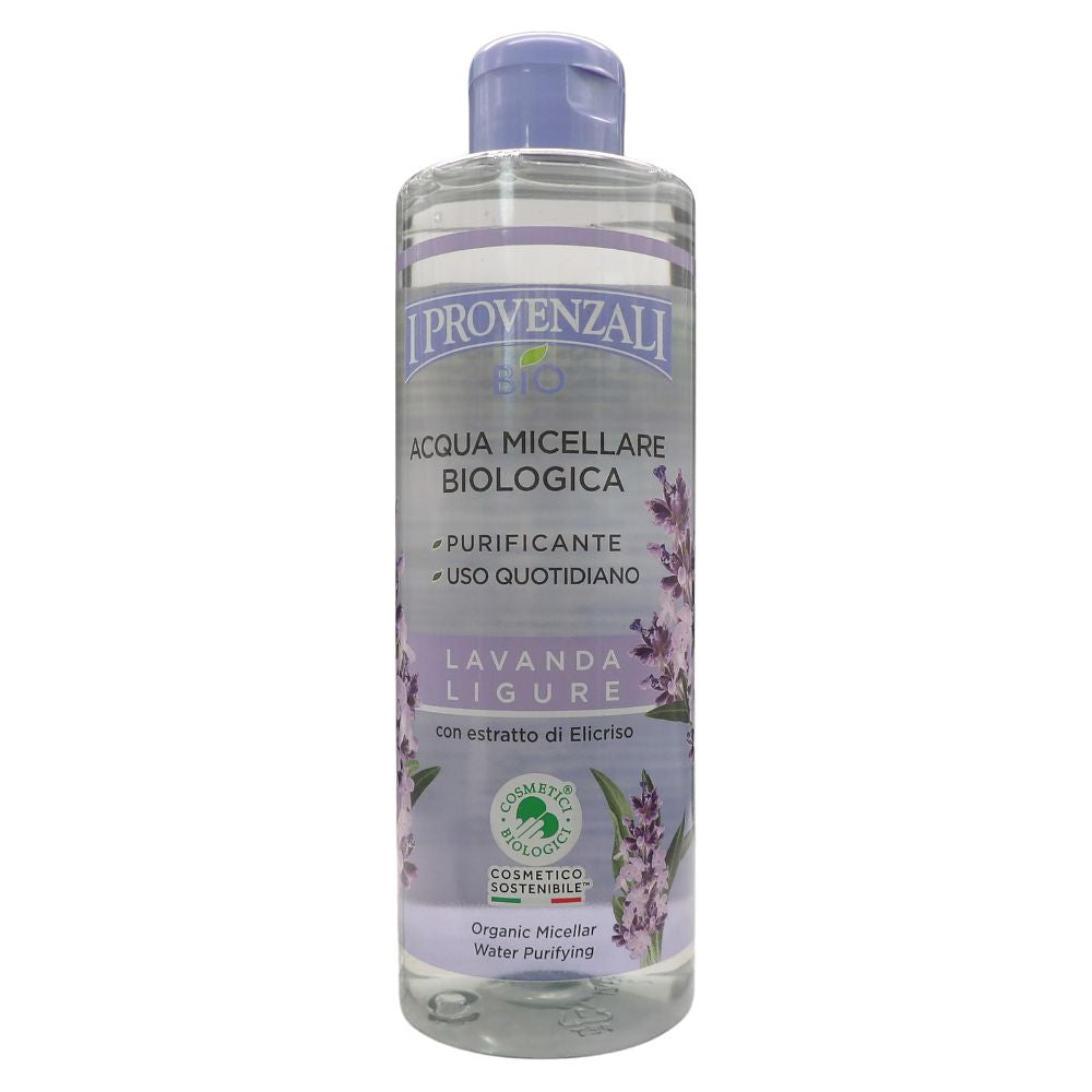 I PROVENZALI, Acqua Micellare Biologica LAVANDA LIGURE Con Estratto Di Elicriso, Purificante e Per Uso Quotidiano 400ml