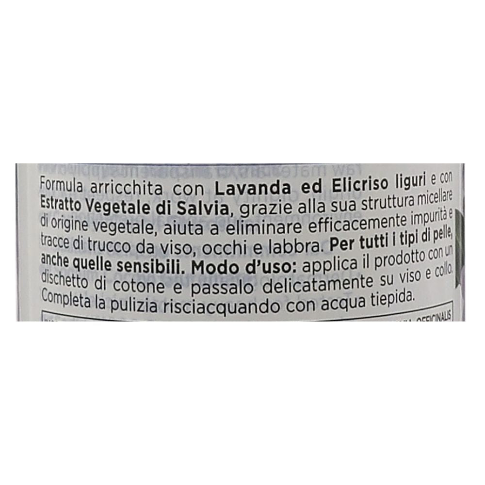 I PROVENZALI, Acqua Micellare Biologica LAVANDA LIGURE Con Estratto Di Elicriso, Purificante e Per Uso Quotidiano 400ml