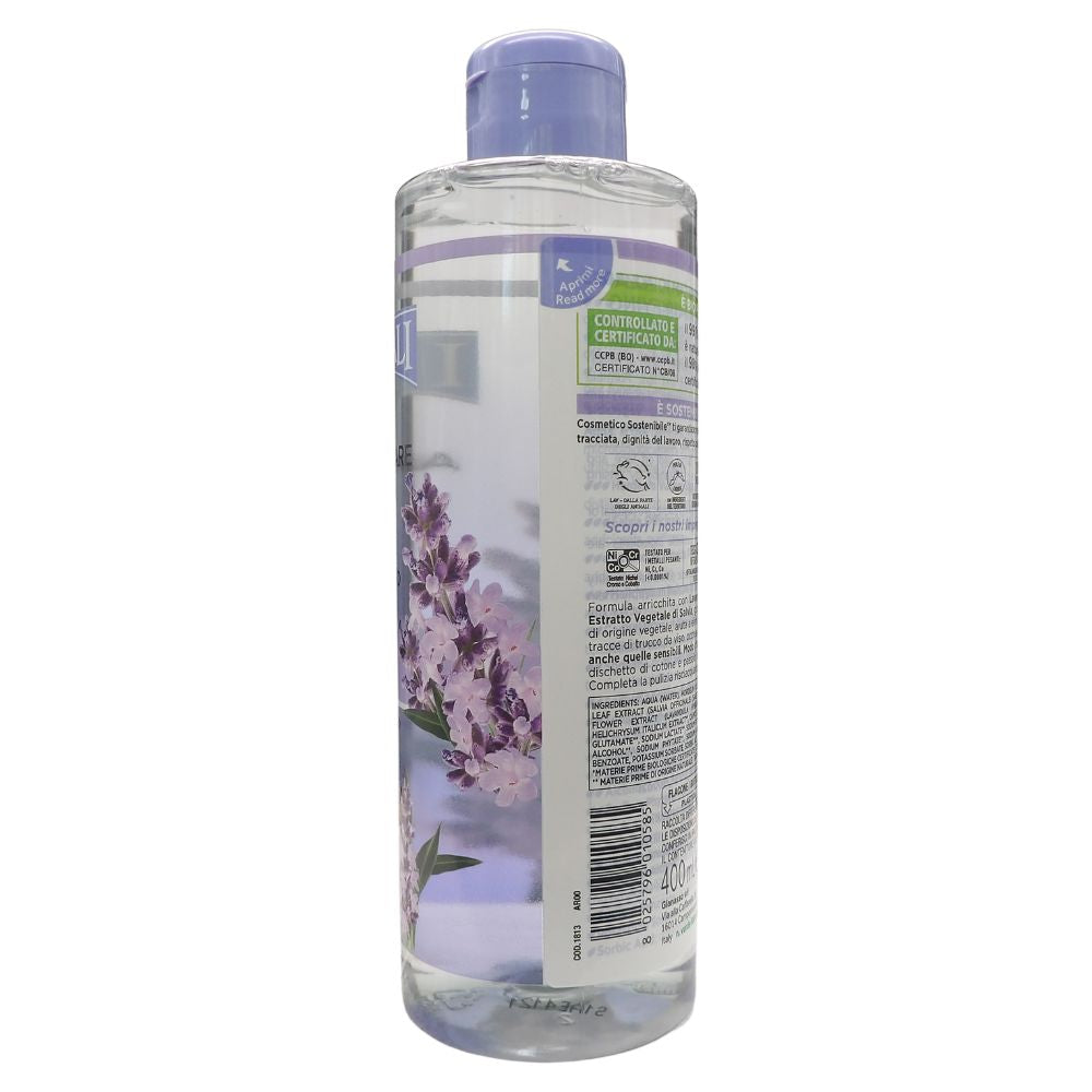 I PROVENZALI, Acqua Micellare Biologica LAVANDA LIGURE Con Estratto Di Elicriso, Purificante e Per Uso Quotidiano 400ml