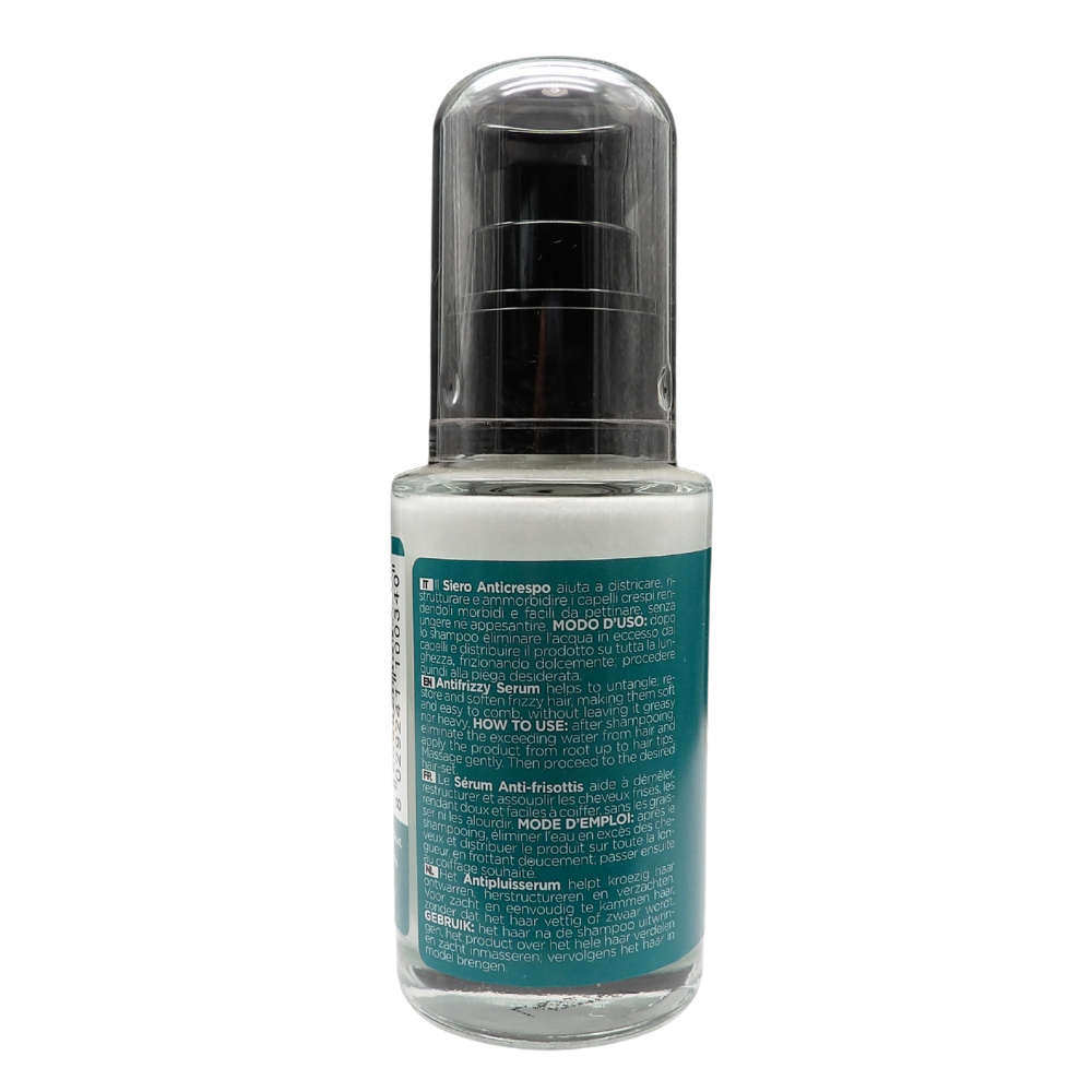 VITALCARE Anti Crespo Siero da 50 ml è un trattamento professionale senza risciacquo, specificamente formulato per domare i capelli crespi e indisciplinati