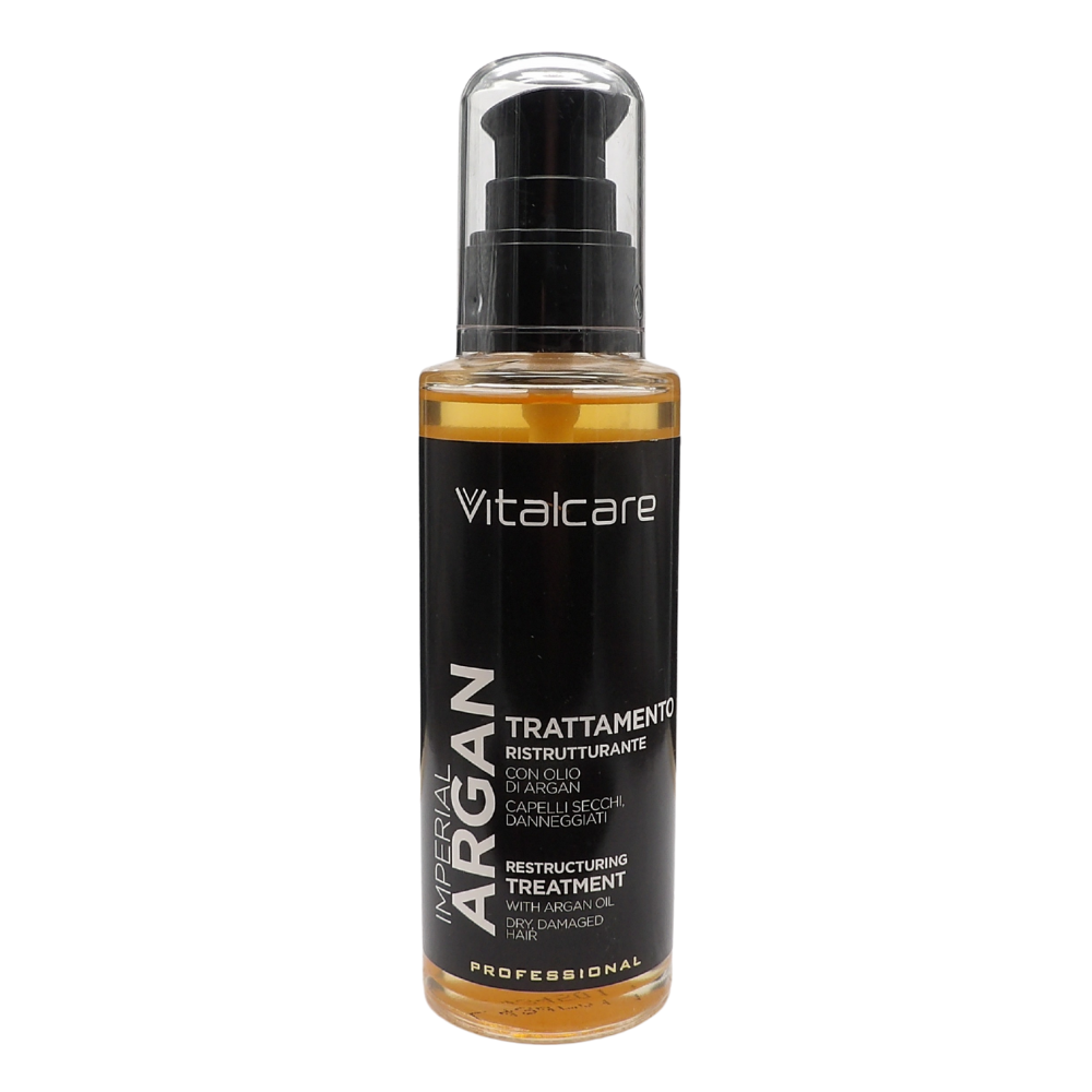 VITALCARE Imperial Argan - Trattamento Capelli Ristrutturante con Olio d'Argan, Olio di Lino, Oil Complex per Capelli Secchi e Danneggiati, 100 m
