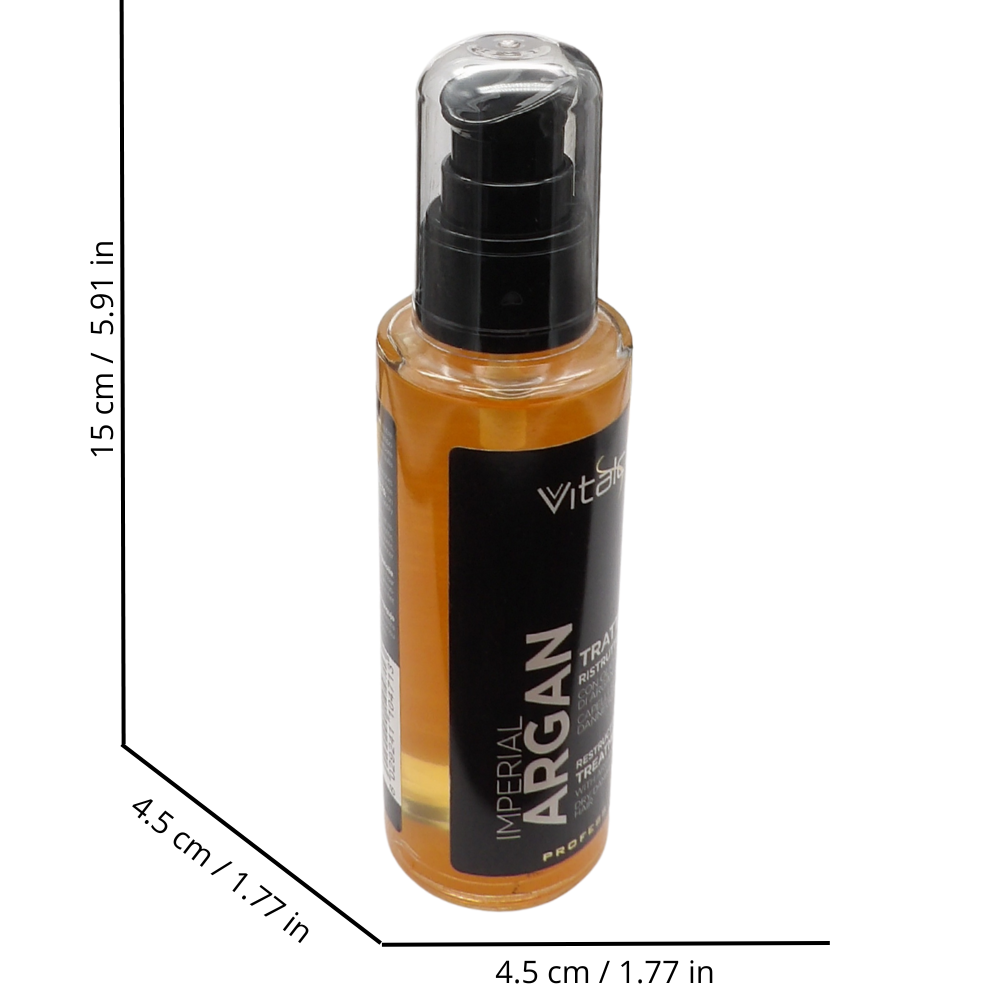 VITALCARE Imperial Argan - Trattamento Capelli Ristrutturante con Olio d'Argan, Olio di Lino, Oil Complex per Capelli Secchi e Danneggiati, 100 m