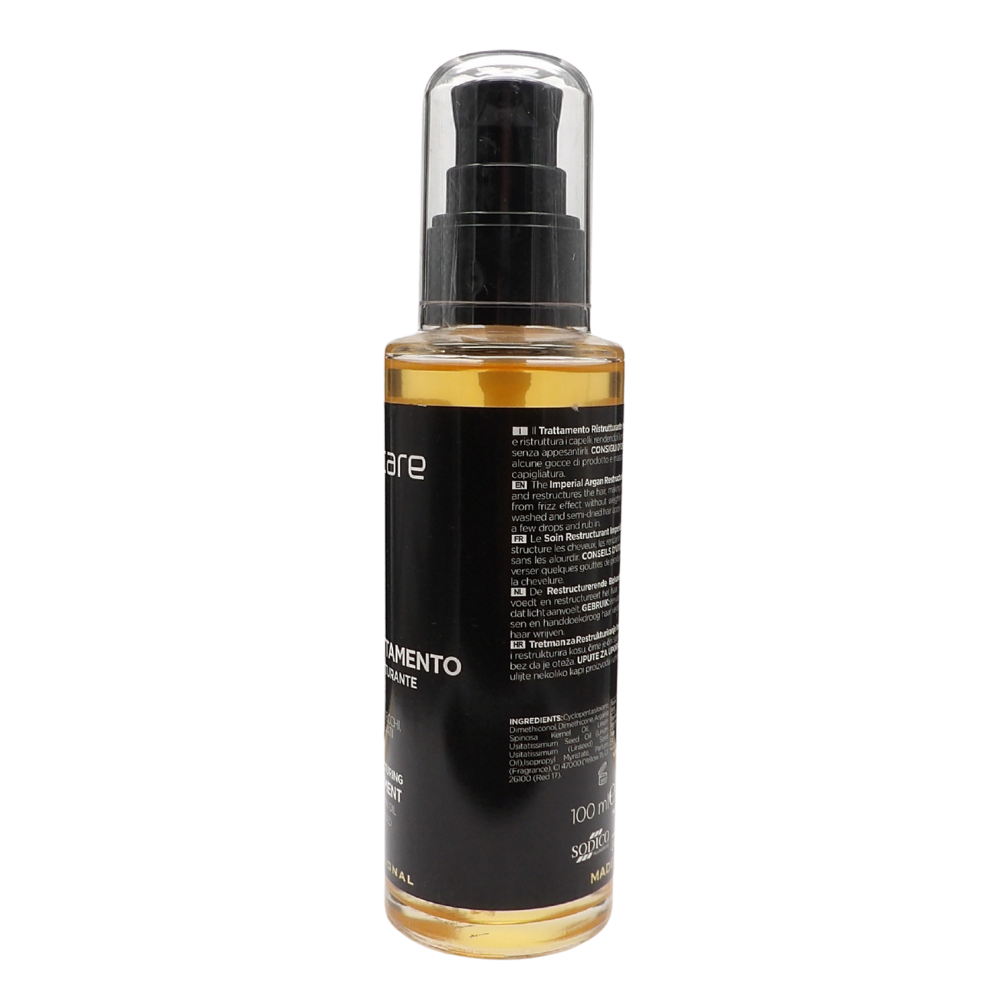 VITALCARE Imperial Argan - Trattamento Capelli Ristrutturante con Olio d'Argan, Olio di Lino, Oil Complex per Capelli Secchi e Danneggiati, 100 m