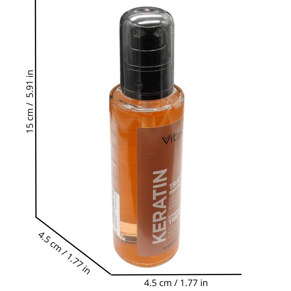 Vitalcare | Keratin - Trattamento Rinforzante per Capelli Fragili e Aiuta a Ricostruire la Fibra Capillare, 100 ml
