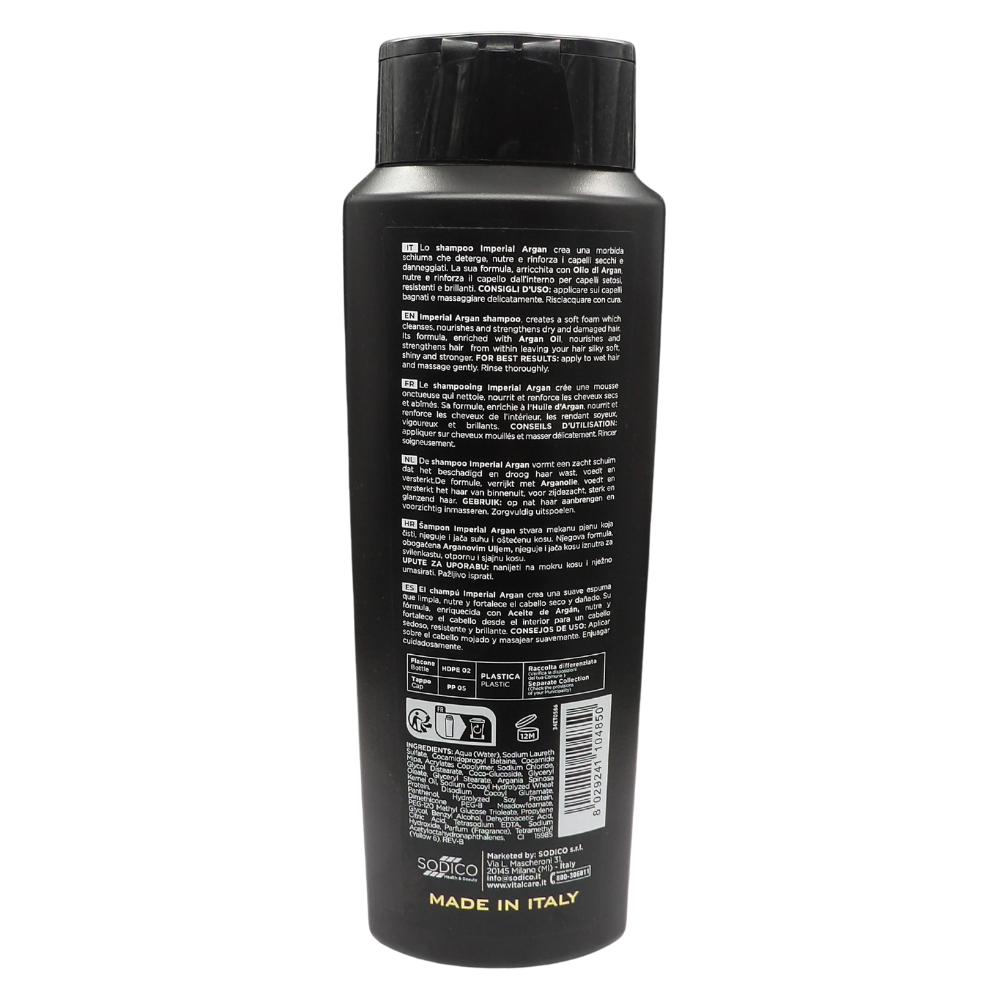 VITALCARE Shampoo Ristrutturante IMPERIAL ARGAN, Con Olio Di Argan, Per Capelli Secchi e Danneggiati 500ml