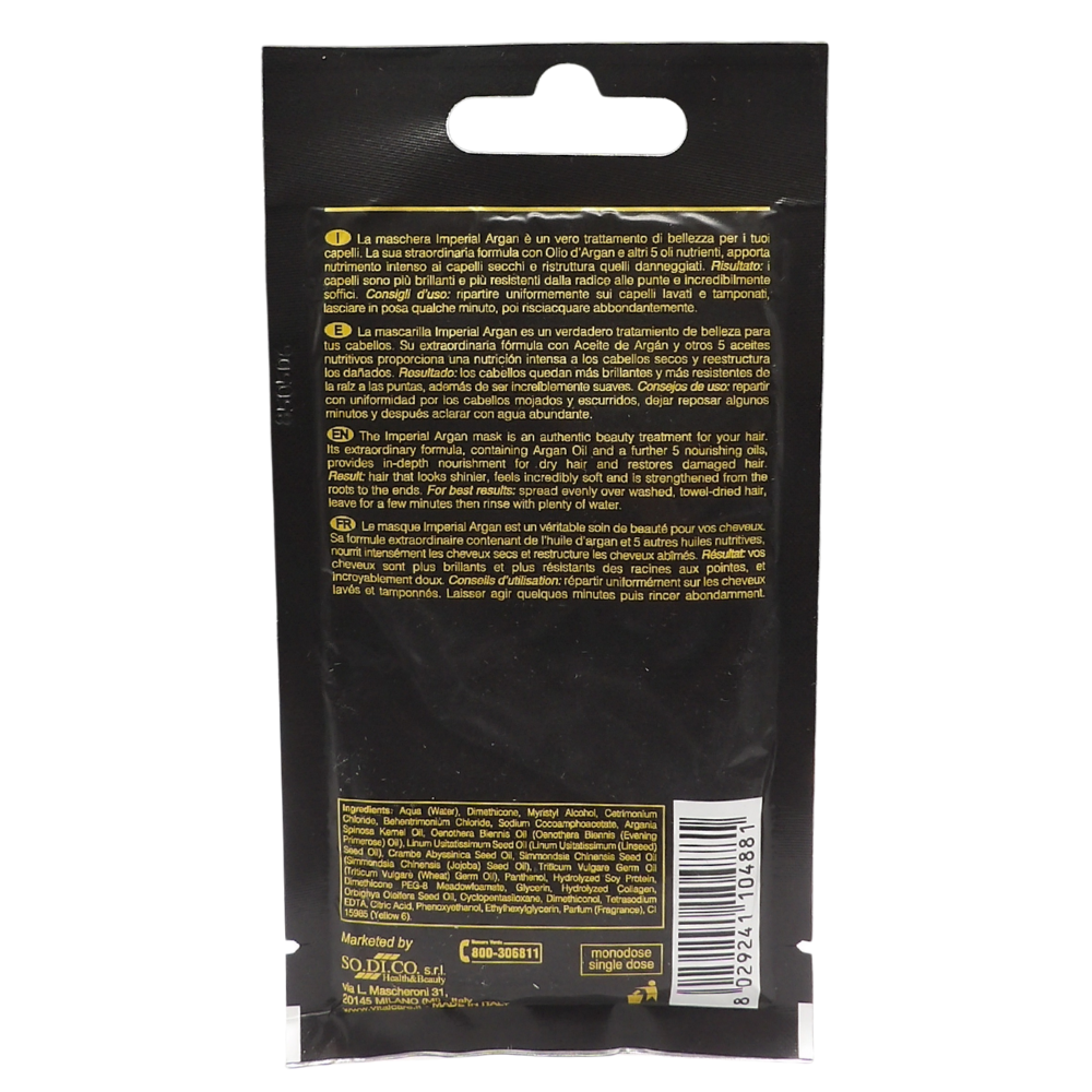 VITALCARE Maschera Capelli Ristrutturante Monodose, con Argan Oil Complex. Per Capelli Secchi e Danneggiati 25ml