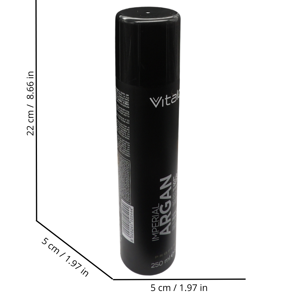 VITALCARE IMPERIAL ARGAN, Lacca Spray Fissaggio Forte, Con Olio Di Argan. Capelli Setosi, Brillantezza Immediata 250ml