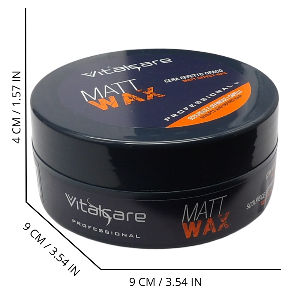 VITALCARE Cera Con Effetto Opaco, Matt Wax, Cera Per Capelli Uomo Professionale, Per Capelli Più Scolpiti e Definiti, ON HAIR 100ml