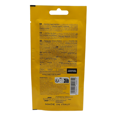 VITALCARE NUTRITIVE, Maschera Capelli Nutriente e Ristrutturante Monodose, Con Ceramidi Vegetali e Pantenolo. Per Capelli Secchi, Spenti 25ml