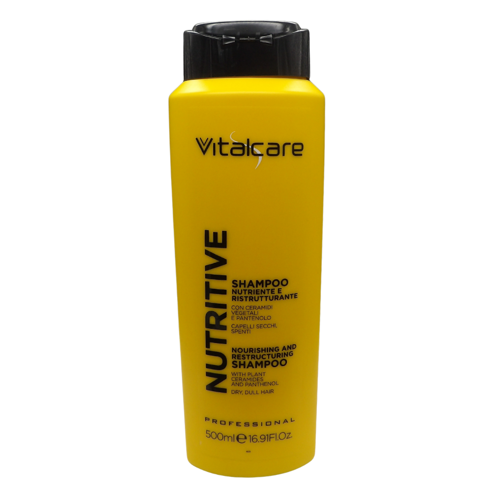 VITALCARE Shampoo Nutriente e Ristrutturante con Ceramidi Vegetali e Pantenolo. Per Capelli Secchi, Spenti 500ml
