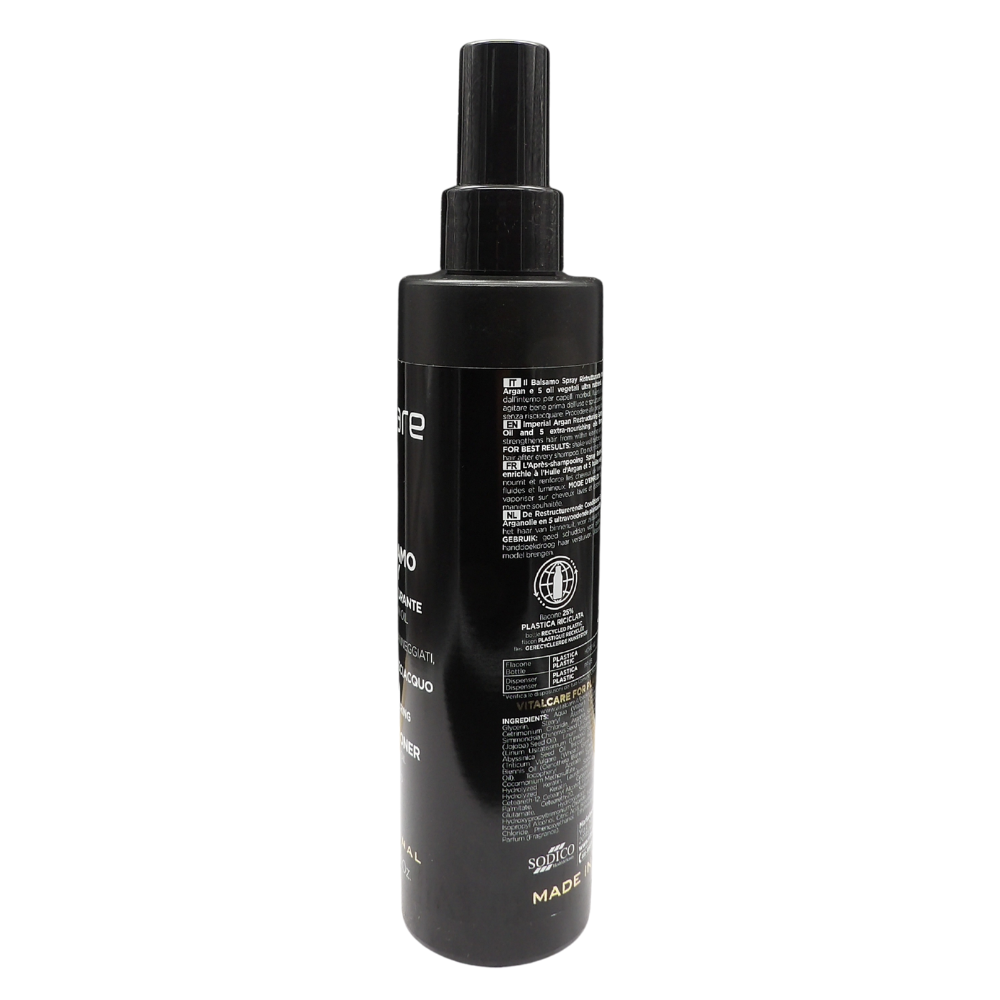 VITALCARE Imperial Argan - Balsamo Ristrutturante Spray per Capelli Secchi e Danneggiati, Senza Risciacquo, con Argan Oil Complex, Capelli più Morbidi e Luminosi, 200 ml