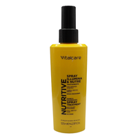 VITALCARE Professional Nutritive Spray Illumina & Nutre Trattamento 125 ml è un trattamento senza risciacquo specificamente formulato per illuminare e idratare i capelli secchi e spenti in un solo gesto.