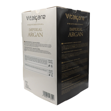 VITALCARE CONFEZIONE CRYSTAL KIT IMPERIAL ARGAN, Shampoo Rinforzante 250 ml, Trattamento Ristrutturante 100 ml, più Spazzola Sciogli Nodi.