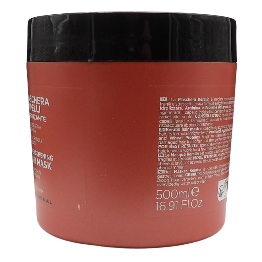 VITALCARE Keratin - Maschera Capelli Rinforzante, per Capelli Fragili e Stressati, con Cheratina e Arginina, per Capelli più Forti e Morbidi, 500 ml