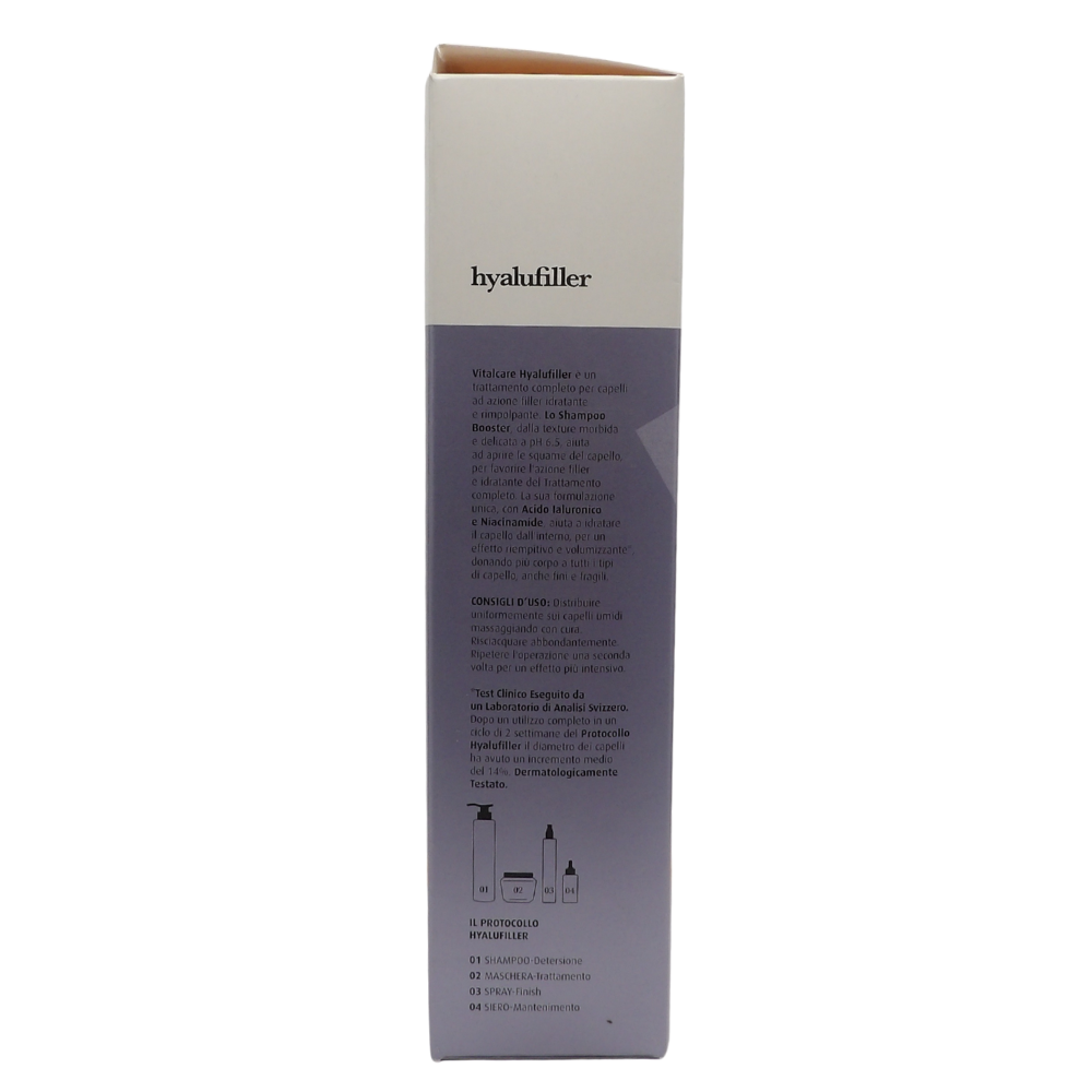 VITALCARE Shampoo Booster Hyalufiller, Shampoo Idratante e Volumizzante, Con Acido Ialuronico, Per Tutti i Tipi di Capello, 200ml