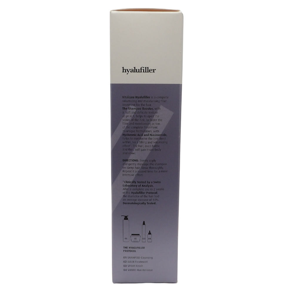 VITALCARE Shampoo Booster Hyalufiller, Shampoo Idratante e Volumizzante, Con Acido Ialuronico, Per Tutti i Tipi di Capello, 200ml