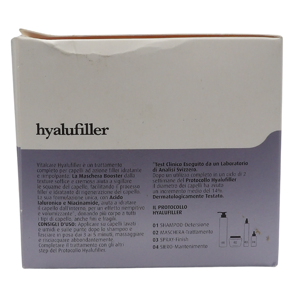 VITALCARE Maschera Booster Hyalufiller, Maschera Capelli Idratante e Volumizzante, Con Acido Ialuronico, Per Tutti i Tipi di Capello, 200ml