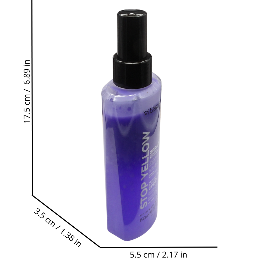 VITALCARE Stop Yellow - Trattamento Bifasico Spray prodotto specificamente formulato per neutralizzare i riflessi giallo/arancio indesiderati su capelli biondi, decolorati, bianchi e grigi
