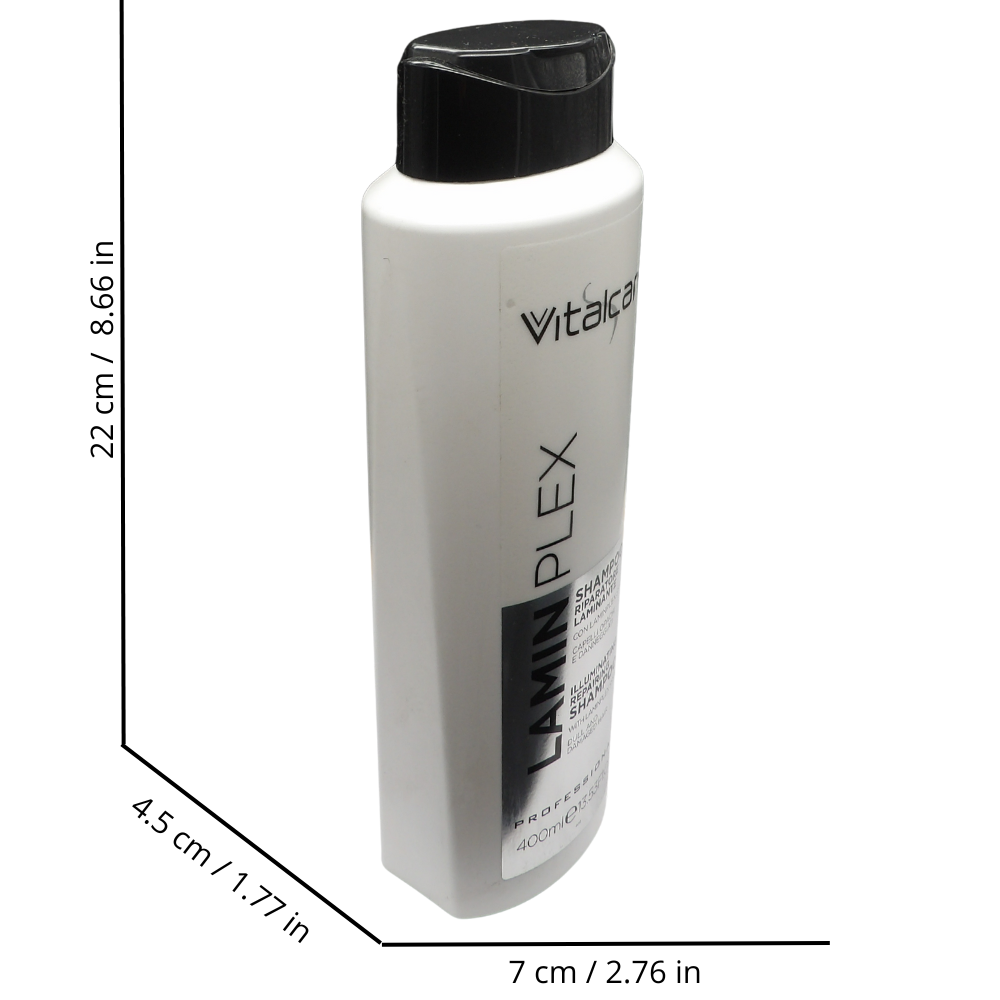 VITALCARE Laminplex Shampoo Riparatore Laminante 400 ml è un trattamento innovativo "In&Out" specificamente formulato per capelli opachi e danneggiati