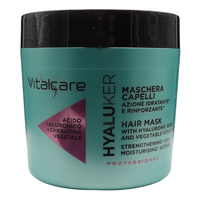 VITALCARE Maschera Per Capelli HYALUKER Ad Azione Idratante e Rinforzante, Con Acido Ialuronico e Cheratina Vegetale. Per Capelli Secchi e Disidratati 400ml
