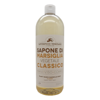 SAPONIFICIO VENEZIANO Sapone Di Marsiglia Vegetale Per Mani, Viso e Corpo. Ideale Per Un Uso Frequente e Per Tutta La Famiglia 1000ml (CLASSICO)