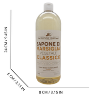 SAPONIFICIO VENEZIANO Sapone Di Marsiglia Vegetale Per Mani, Viso e Corpo. Ideale Per Un Uso Frequente e Per Tutta La Famiglia 1000ml (CLASSICO)