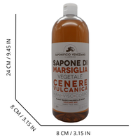 SAPONIFICIO VENEZIANO Sapone Di Marsiglia Vegetale Per Mani, Viso e Corpo. Ideale Per Un Uso Frequente e Per Tutta La Famiglia 1000ml (CENERE VULCANICA)