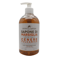 SAPONIFICIO VENEZIANO Sapone Di Marsiglia Vegetale Per Mani, Viso e Corpo. Con Tappo Dosatore 500ml (CENERE VULCANICA)