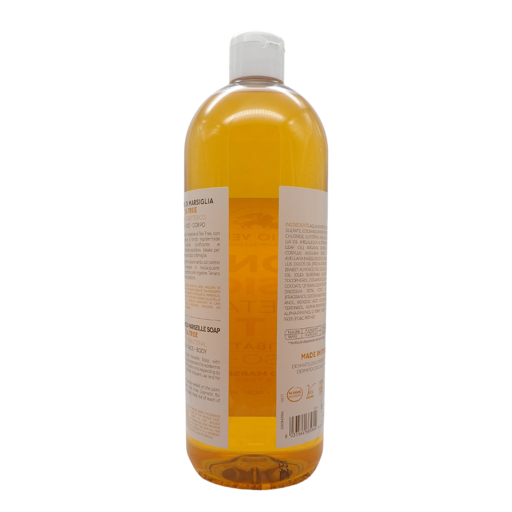 SAPONIFICIO VENEZIANO Sapone Di Marsiglia Vegetale Per Mani, Viso e Corpo. Ideale Per Un Uso Frequente e Per Tutta La Famiglia 1000ml (TEA TREE)