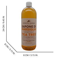 SAPONIFICIO VENEZIANO Sapone Di Marsiglia Vegetale Per Mani, Viso e Corpo. Ideale Per Un Uso Frequente e Per Tutta La Famiglia 1000ml (TEA TREE)