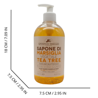 SAPONIFICIO VENEZIANO Sapone Di Marsiglia Vegetale Per Mani, Viso e Corpo. Con Tappo Dosatore 500ml (TEA TREE) ASIN B0GR5Q