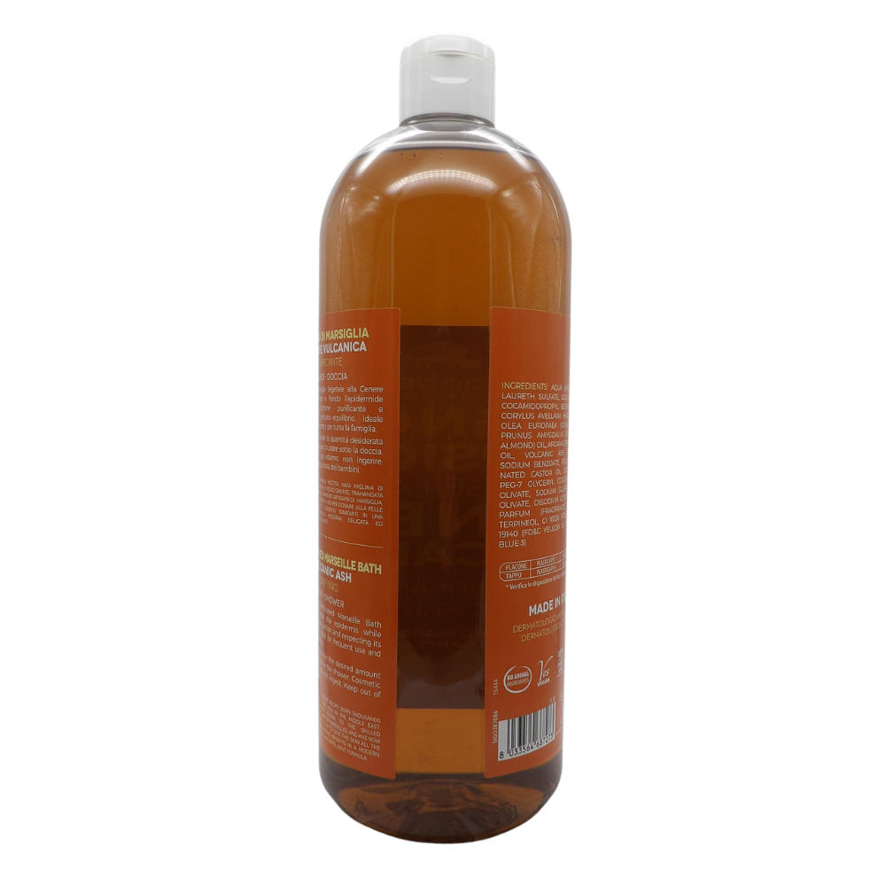 SAPONIFICIO VENEZIANO Bagno Doccia Bagno Di Marsiglia Vegetale, Ideale Per Un Uso Frequente e Per Tutta La Famiglia 1000ml (CENERE VULCANICA)