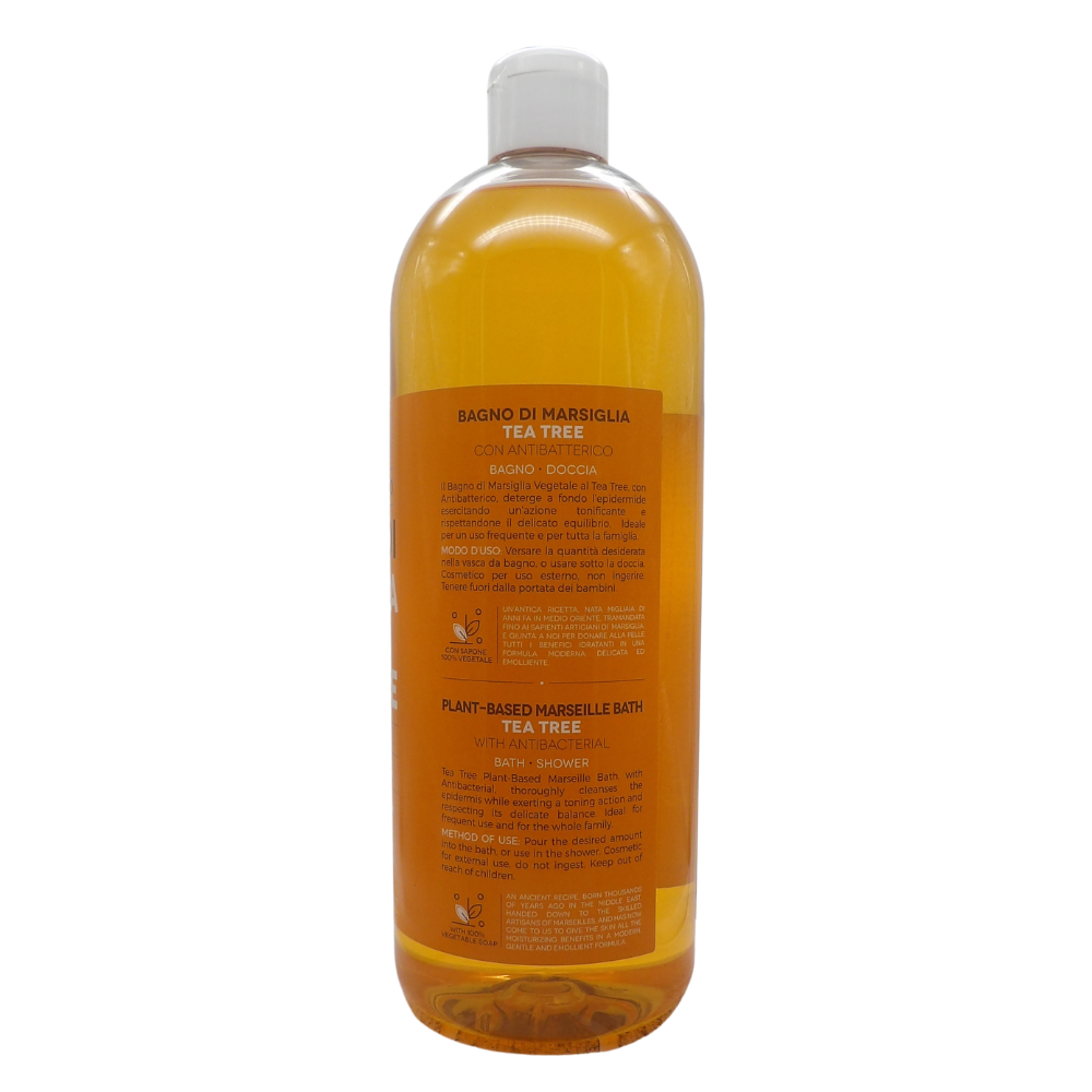 Bagno Doccia Bagno Di Marsiglia Vegetale, Ideale Per Un Uso Frequente e Per Tutta La Famiglia 1000ml (TEA TREE)