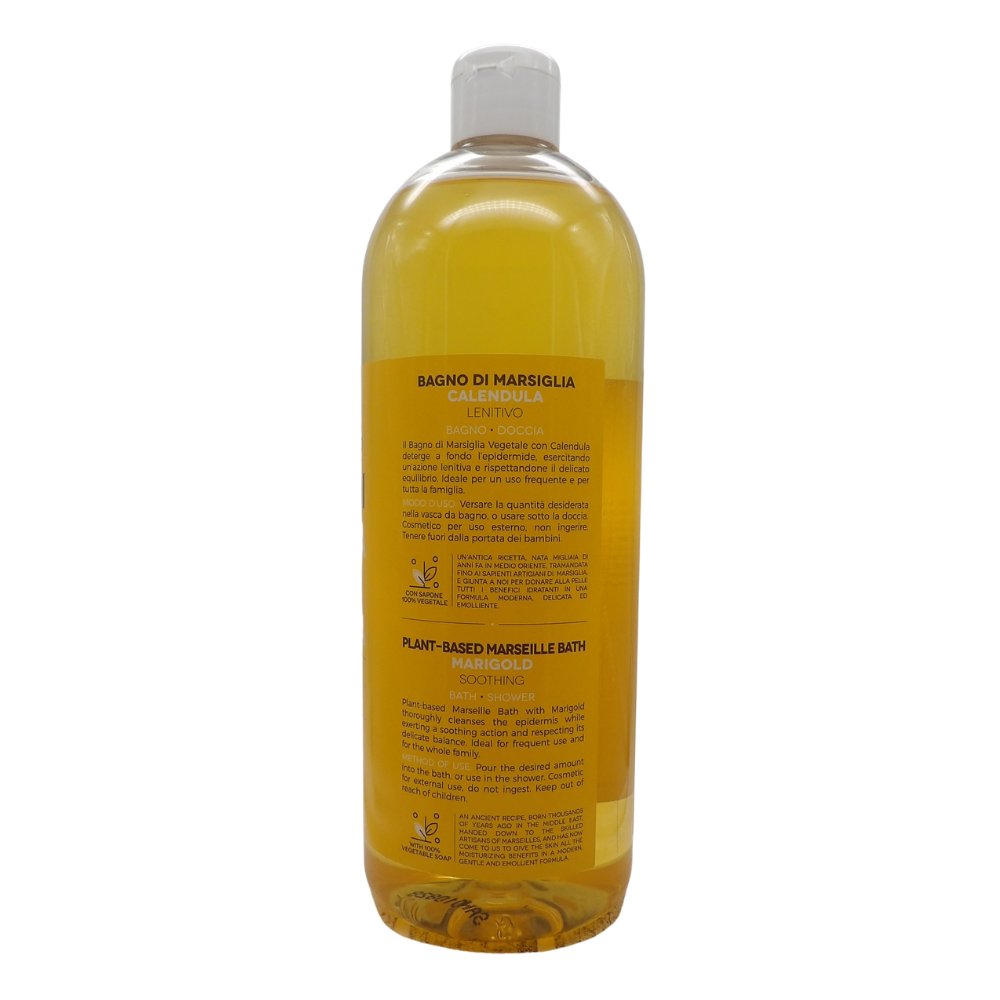 SAPONIFICIO VENZIANO Bagno Doccia Bagno Di Marsiglia Vegetale, Ideale Per Un Uso Frequente e Per Tutta La Famiglia 1000ml (CALENDULA)