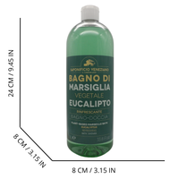 SAPONIFICIO VENEZIANO Bagno Doccia Bagno Di Marsiglia Vegetale, Ideale Per Un Uso Frequente e Per Tutta La Famiglia 1000ml (EUCALIPTO)