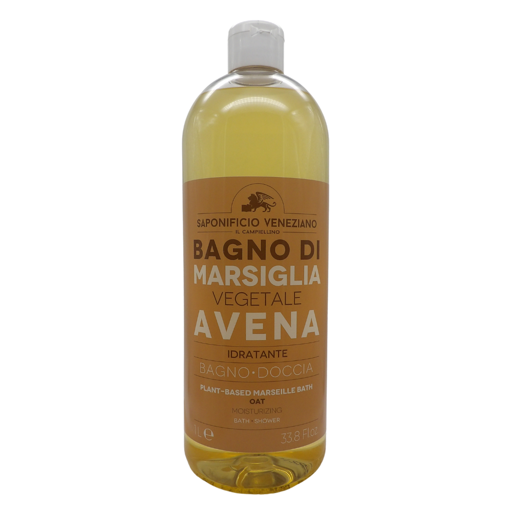 SAPONIFICIO VENEZIANO Bagno Doccia Bagno Di Marsiglia Vegetale, Ideale Per Un Uso Frequente e Per Tutta La Famiglia 1000ml (AVENA)