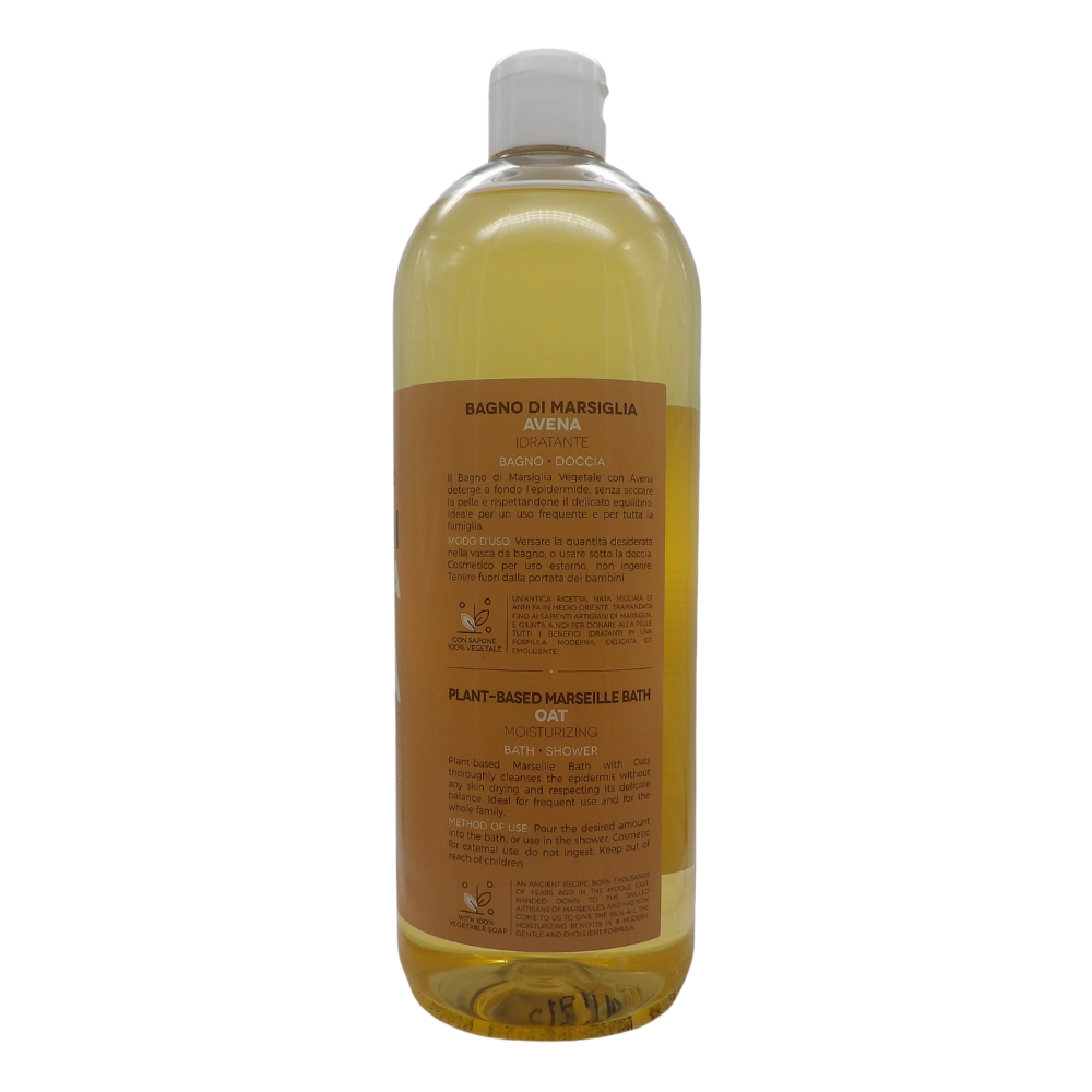 SAPONIFICIO VENEZIANO Bagno Doccia Bagno Di Marsiglia Vegetale, Ideale Per Un Uso Frequente e Per Tutta La Famiglia 1000ml (AVENA)