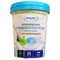 Smapiù DISINCROSTANTE WC Effervescente, In Polvere, Super Profumato Con Una Spiccata Nota Al Pino. Elimina Gli odori, Igienizzante, Pulito Perfetto e Riciclabile Nella Carta 400g