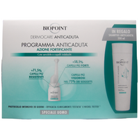 Biopoint Dermocare Anticaduta – Fiale Anticaduta Capelli Uomo, n.20 Fiale da 6 ml, ad Azione Fortificante, per Cute Sensibile e Capelli Indeboliti, Protocollo Intensivo 20 giorni. Incluso shampoo anticaduta