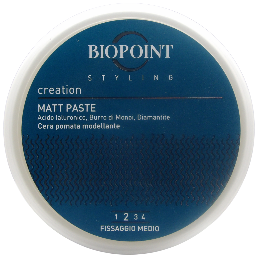 Biopoint Styling - Matt Paste, Cera Opaca Capelli Modellante a Fissaggio Medio, Azione Idratante e Rinforzante, 100 ml