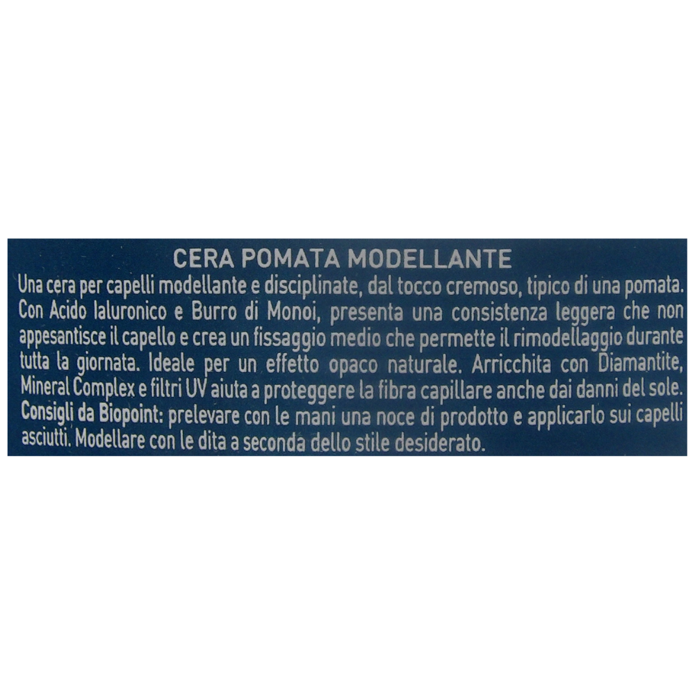 Biopoint Styling - Matt Paste, Cera Opaca Capelli Modellante a Fissaggio Medio, Azione Idratante e Rinforzante, 100 ml