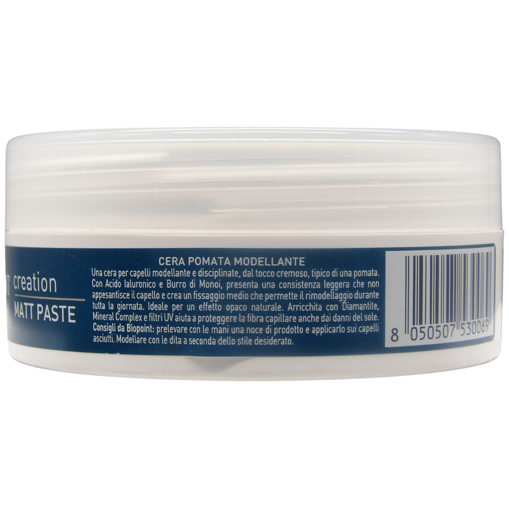 Biopoint Styling - Matt Paste, Cera Opaca Capelli Modellante a Fissaggio Medio, Azione Idratante e Rinforzante, 100 ml