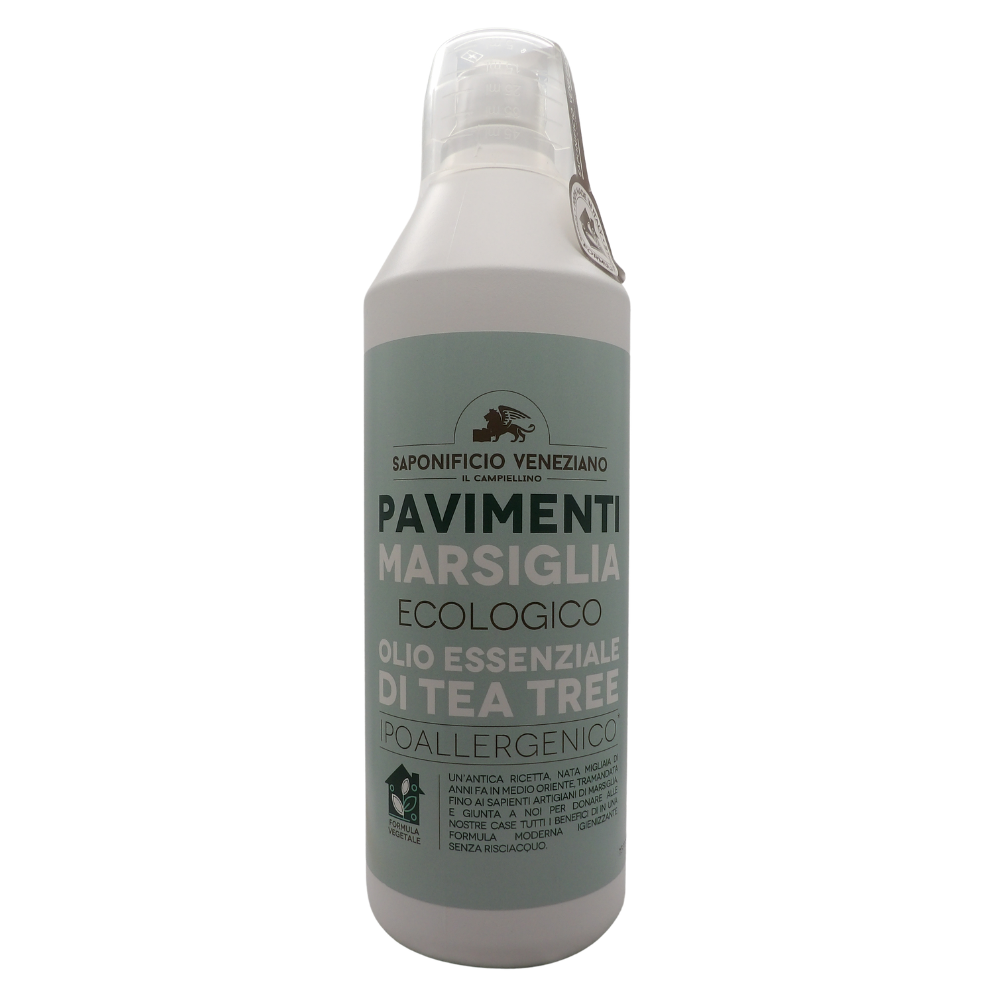 SAPONIFICIO VENEZIANO Detergente Pavimenti Ecologico di Marsiglia, Ipoallergenico con Olio Essenziale di Tea Tree, 1000ml