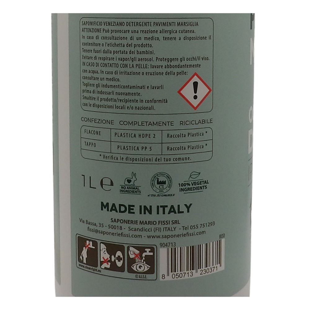 SAPONIFICIO VENEZIANO Detergente Pavimenti Ecologico di Marsiglia, Ipoallergenico con Olio Essenziale di Tea Tree, 1000ml