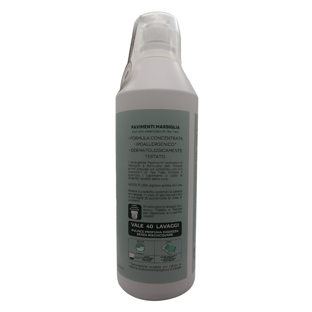 SAPONIFICIO VENEZIANO Detergente Pavimenti Ecologico di Marsiglia, Ipoallergenico con Olio Essenziale di Tea Tree, 1000ml