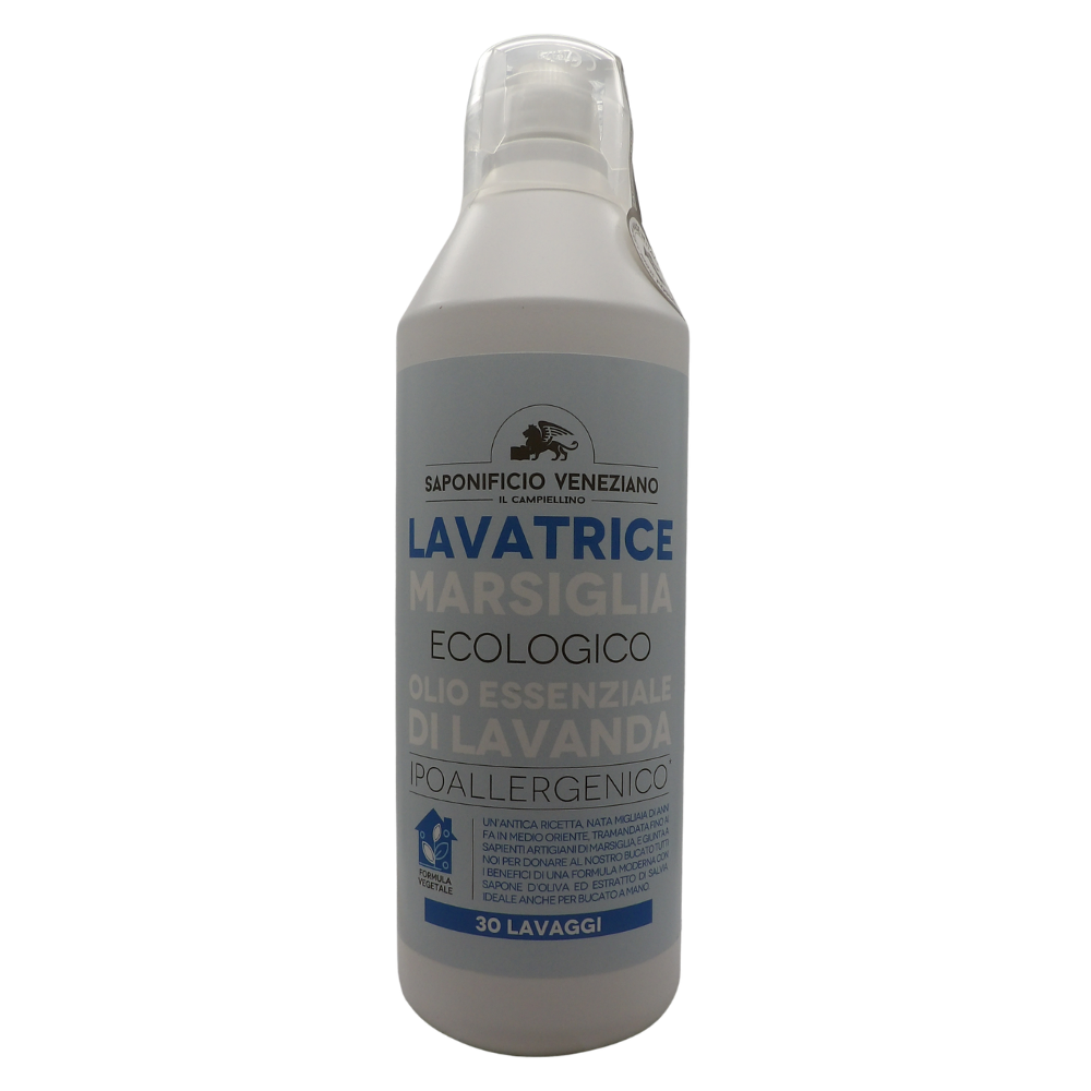 SAPONIFICIO VENEZIANO Detergente Lavatrice Ecologico Marsiglia, Ipoallergenico con Olio Essenziale di Lavanda, 1000ml